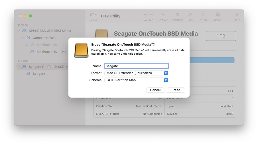 format a ssd for mac